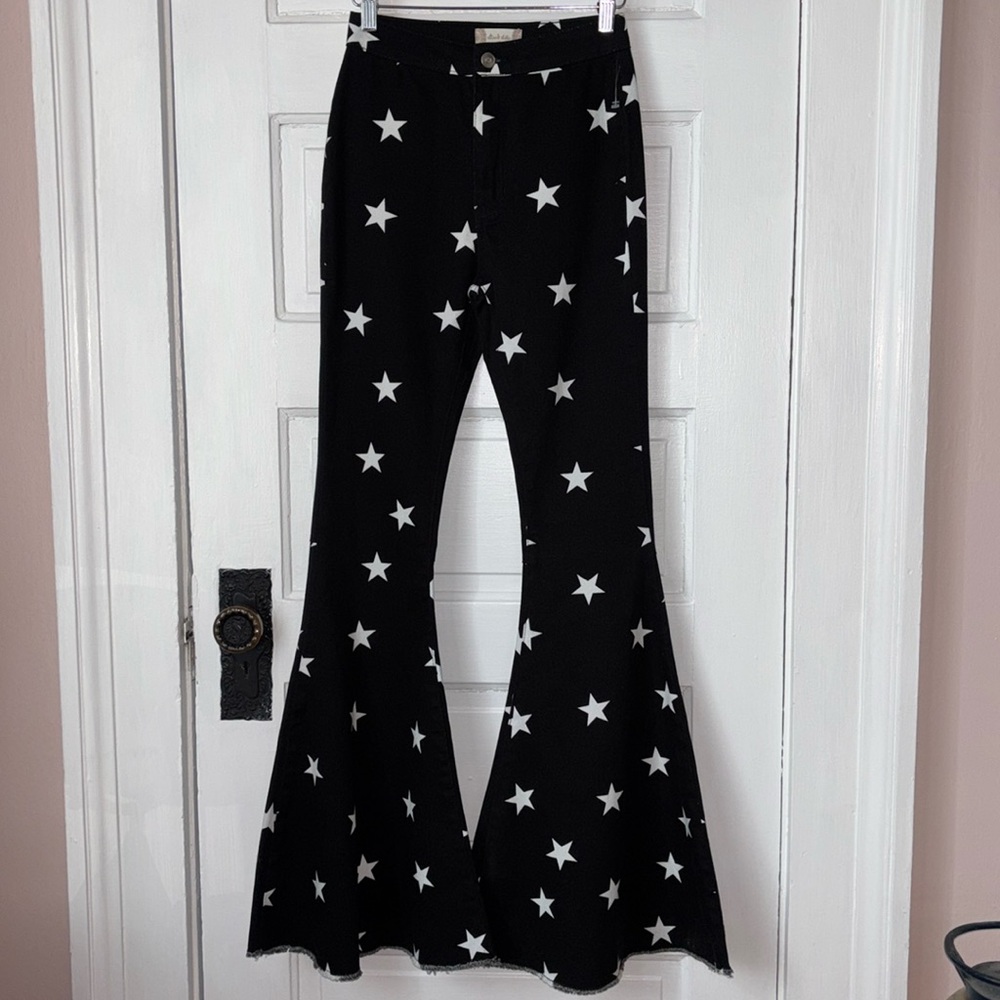 ALTAR’D STATE STARRY HIGH RISE FLARE JEANS - Picture 2 of 10